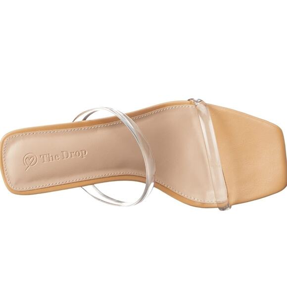 The Drop Women's Avery Square Toe Two Strap High Heeled Sandal, Clear, 11 - Picture 6 of 6